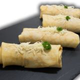 Crêpe aux aiguillettes de pintade et champignons forestiers